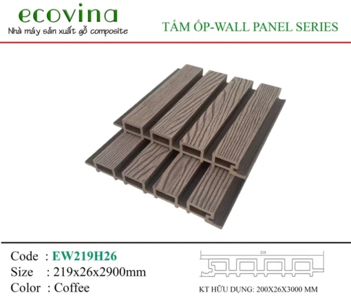 Tấm ốp lam sóng Ecovina EW219H26 Coffee