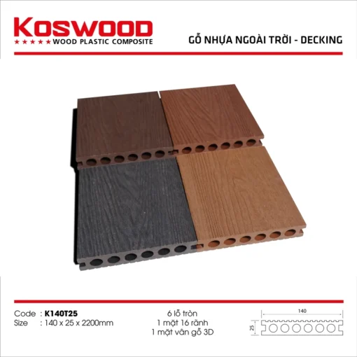 Sàn gỗ ngoài trời Koswood K140T25