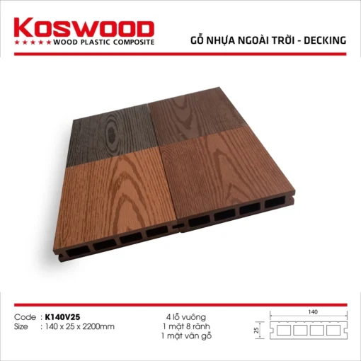 Sàn gỗ ngoài trời Koswood K140V25