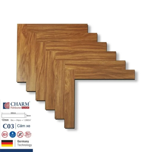 Sàn Gỗ Xương Cá Charm Wood C03