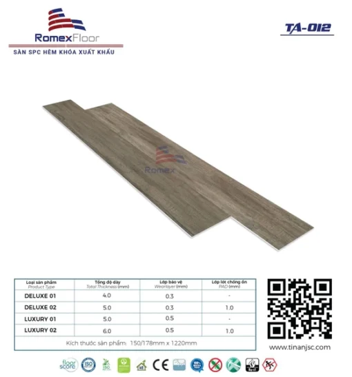 Sàn Nhựa Hèm Khóa Romex Floor Ta012