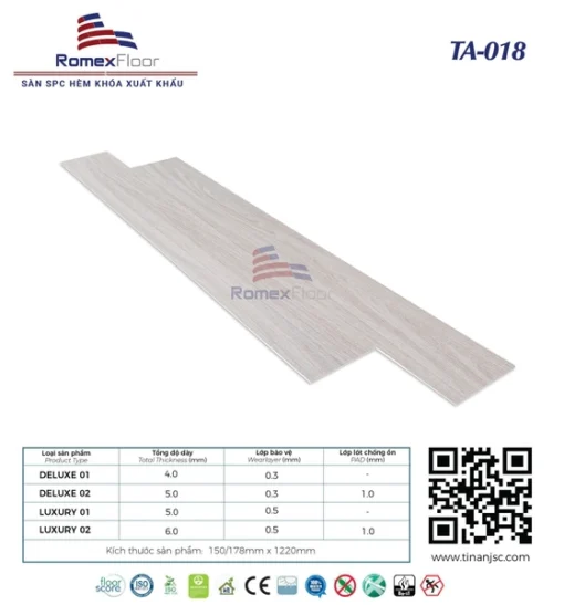 Sàn Nhựa Hèm Khóa Romex Floor Ta018