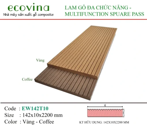 Thanh đa năng ngoài trời Ecovina EW142T10 Yellow