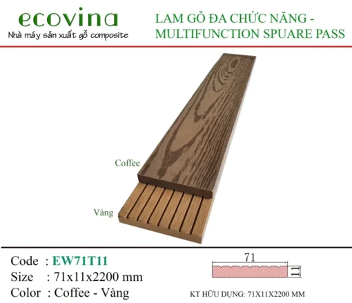 Thanh đa năng ngoài trời Ecovina EW71T11 Coffee