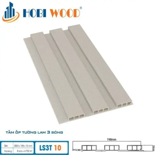 Tấm ốp Lam 3 Sóng Thấp Hobi Wood Ls3t-10