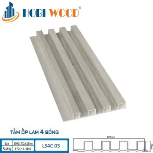 Tấm ốp Lam 4 Sóng Cao Hobi Wood Ls4c-03