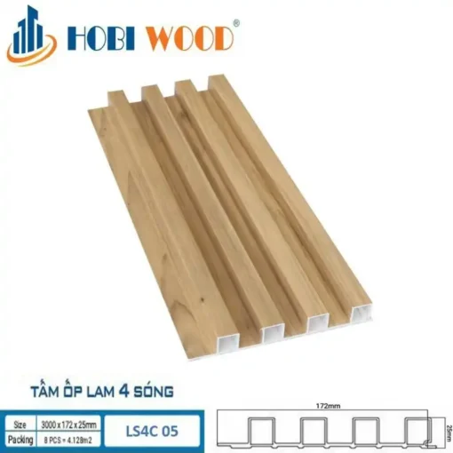 Tấm ốp Lam 4 Sóng Cao Hobi Wood Ls4c-05