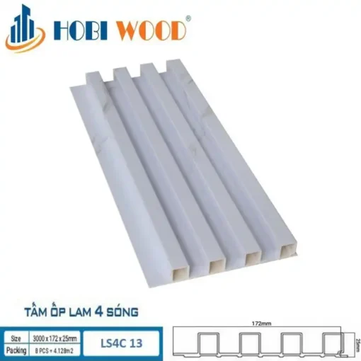 Tấm ốp Lam 4 Sóng Cao Hobi Wood Ls4c-13