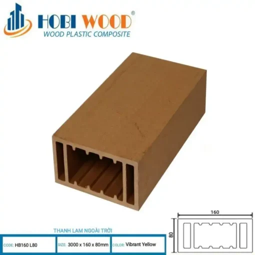 Thanh lam gỗ nhựa ngoài trời Hobi Wood HB160L80