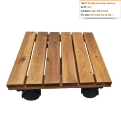 Đế chậu cây vuông có bánh xe