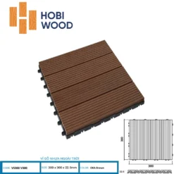 Vỉ gỗ nhựa Hobi Wood 3D VS300V300 Vi-go-nhua-hobi-wood-vs300v300-oka-brown.webp